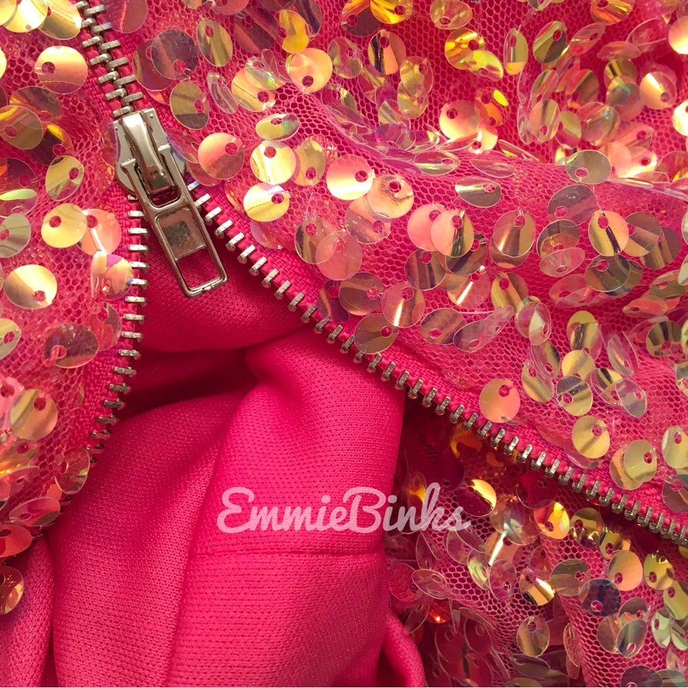 New Luxe Pink Sexy Sequin Evening Party Dress - Picture 15 of 16